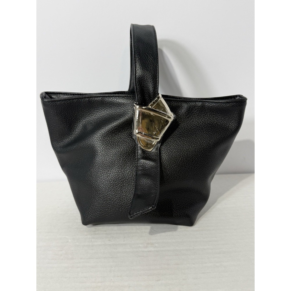 MERIT Brandon Maxwell Black Leather Mini Tote‎ Handbag New